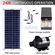 New 50W 800L/H Solar Power Water Pump Set DC 12V Ultra-quiet Submersible Water Pump Solar Panel with