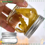 AVOCAYY Mason Jars with Sliver Lids, Microwave Safe Round Transparent Glass Canning Jars, with Regul