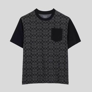 COACH Signature T Shirt In Organic Cotton Charcoal Signature CO789