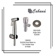 Cabana CB90SS-DIY SUS304 Hand Bidet c/w 1.2m Flexible Hose + SUS304 Angle Valve