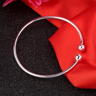 Elegant Stainless Steel Keel Bangle Bracelet – Silver Plated, Exquisite Family Jewelry