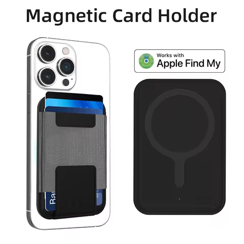 Micflip Trackable Magnetic Card Holder Leather MagSafe Slim Wallet For iPhone 16/15/14 Series Work w