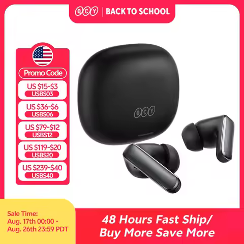 QCY HT21 Wireless Earphones Melobuds N65 -60dB AI Adaptive ANC Earbuds Bluetooth 6.0 LDAC Hi-Res Aud