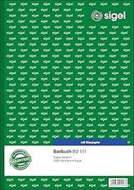 Sigel BO111 Ticket Book A4 2 x 50 Sheets 1000 Tickets with Carbon Paper Light Green