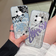 Card Holder Compatible For Honor X9 X9A X9B X9C 5G Lina English Graffiti Shockproof Phone Soft Trans