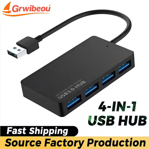 4 Port HUB USB 3.0/2.0 HUB Multi USB Splitter 4 Port Multi USB HUB Adapter Expander Splitter for Not