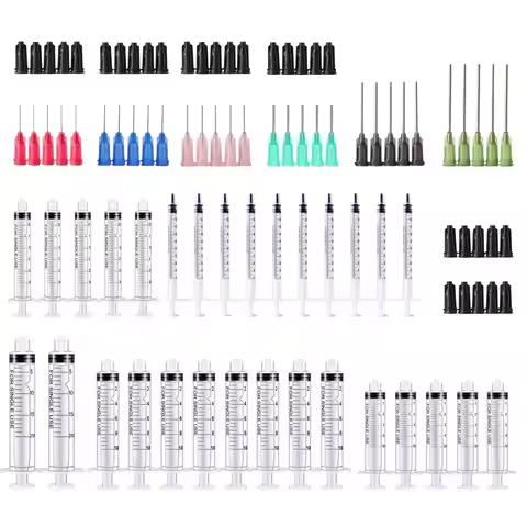 1/3/5/10/20ml Syringes with 14ga,16ga,18ga,20ga,21ga,22ga and 25ga Blunt Tip Needles and Caps for In
