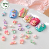 DayDayTo 50 Pcs Cute Cartoon Tableware Nail Charms 3d Resin Shovel Fork Spoon Nail Art Accessories F