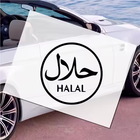 Hebrew HALAL Car Stickers Reflective Decoration Motorcycle Auto And Decal Car-Styling Exterior Acces