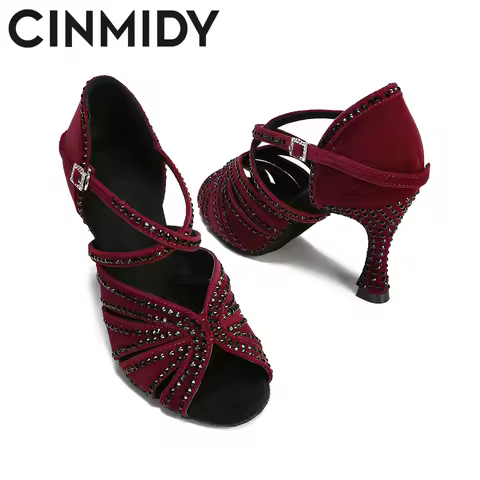 CINMIDY Dance Shoes For Women Ballroom Dance Heels Tango Salsa Latin Dance Shoes Ladies Waltz Softwa
