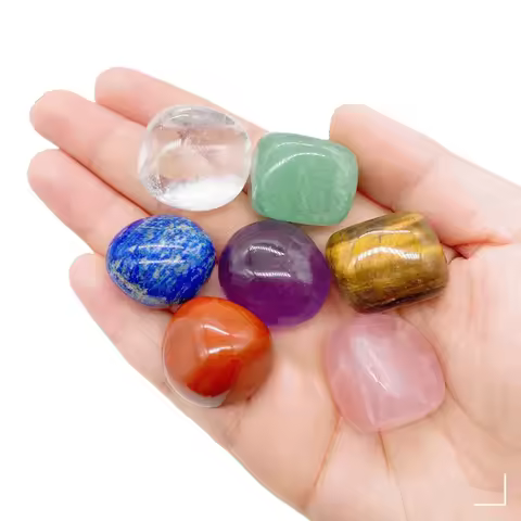 7pc/Bag Natural Chakra Crystal Quartz Polished Energy Stone Clear Quartz Reiki Healing Collection Gi
