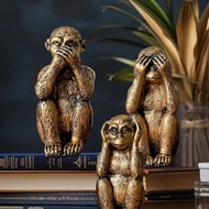 3 Wise Monkeys Statue Set - Hear No Evil See No Evil Speak No Evil - Resin Monkey Figurines For Offi