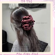 13cm shark hair clip with plain bow in 2 colors red plum and black, fashion hair clip - To Thi