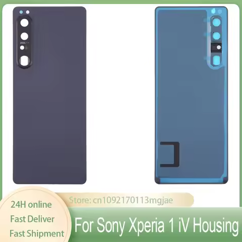 OIriginal For Sony Xperia 1 IV Back Battery Cover Housing XQ-CT72 XQ-CT54 Rear Door Case With Camera