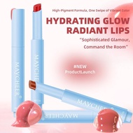 Maycheer Press Lipstick Mirror Glossy Moisturizing Lipstick Solid Cosmetics T4u2