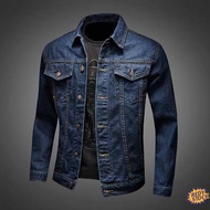 ✦Ready Stock✦ jaket lelaki motorcycle Jekat Spring and autumn blue vintage denim jacket men's casual