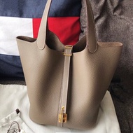 Hermes 愛馬仕 Picotin 22 菜籃子 Etoupe 象灰金釦