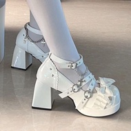 Lolita Shoes High Heels Punk Lolita Shoes y2k Gothic Cute Leather Shoes Hot Girl Waterproof Platform