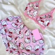 SS25 new European and American pajamas women's vest cartoon shorts underwear set outside casual loun