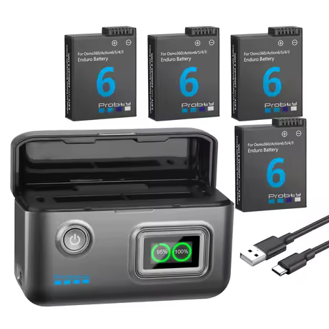 For DJI Osmo Action 6 Action 5 Pro Action 4/3 Battery 2200mAh And Fast Charger For DJI Osmo Action 5