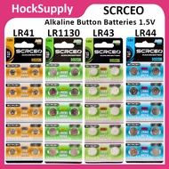 [MOQ 20] SCRCEO LR41 LR43 LR44 LR1130 Alkaline Button Battery 1.5V