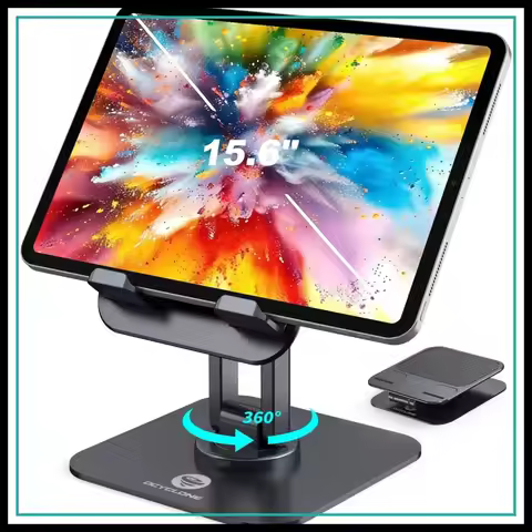 360° Rotating Adjustable Foldable iPad Tablet Holder for Desk Compatible with Kindle, iPad 4-15.6" P