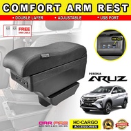 Perodua Aruz HC Cargo USB LED Indicator Double Layer Comfort Ajustable ArmRest / Arm Rest  (3 USB)