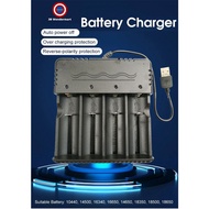 4 Slots18650 Battery Charger With Light Indicator Cable Quick Rechargeable Lithium Battery Charger