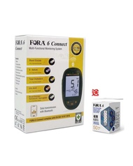 福爾 - FORA 6 Connect 藍牙無綫 額外送 3in1 血糖試紙1盒 福爾6合1 E世代血糖機 尿酸血糖血比容血紅蛋白血酮膽固醇 6大控糖參數