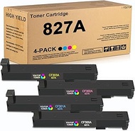 Remanufactured 4PK 827A CF300A CF301A CF303A CF302A Toner Cartridge Replacement for HP Color Enterpr