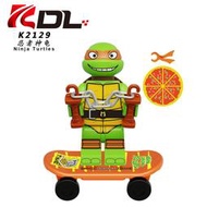 【台中老頑童玩具屋】K2129 袋裝積木人偶 忍者龜系列 卡通版 米開朗基羅 忍者神龜