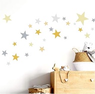 Little Deco DL409 Wall Sticker 60 Stars Children's Room Girls Boys Stars I Yellow Grey I Many Colour