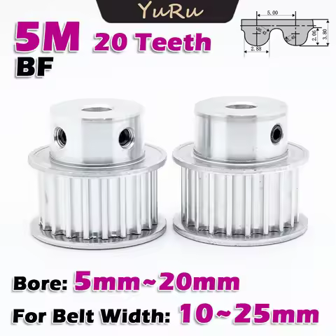 BF Timing Pulley HTD 5M 20 Teeth Bore 5~20mm HTD5M 20T Belt Width 11~27mm CNC Transmission Keyway 3~