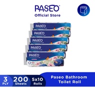 [Bundle of 5] Paseo Butterfly Bathroom Toilet Roll - Sensitive Skin (50 rolls x 200s )