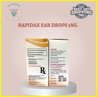 【hot sale】 Rapidax Ear Drops Otic Drops 5ml [1 piece] Expiry Date: 2/2025 for Pets Cats Dog