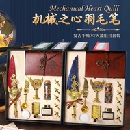 Wing Feather Pen Set Gear Feather Pen Mechanical Feather Pen Punk Style Feather Notebook Set