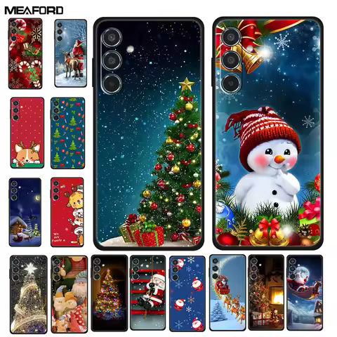 Christmas Case For Samsung A55 A25 A35 5G Cover A16 A15 A14 4G 5G A54 A34 Soft Silicone TPU Phone Ca