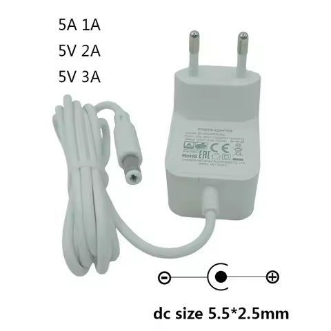 DC 5v Power Supply White 5vdc Power Supply 5.5x2.5 5v 3a Power Supply White 5v 1a Source Universal 5