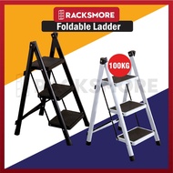 RACKSMORE [High Quality] Foldable Ladder 3 Step Ladder Steel Ladder Stool Ladder Step Ladder Tangga Heavy Duty