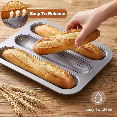 Bread Loaf Pan Baking Molds Bread Mould Grade Baguette Bake Tray Anti-scalding Non-stick Oven Tool K
