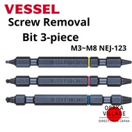 VESSEL Screw Removal Bit 3-piece set for Stripped and Damaged Screws M3~M8 NEJ-123