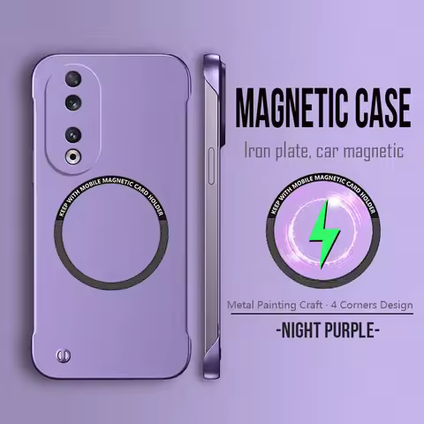 Magnetic Metal Paint Thin Frameless Phone Case For HONOR XA9 X9B X9C X9D Magic 8 7 Lite 6 500 400 30