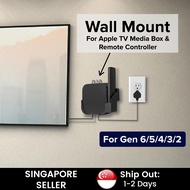 (SG) Wall Mount Bracket for Apple TV 4K Gen 6/5/4/3/2 Media Player + Remote Controller