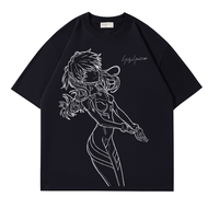 Trong Kho Yohji Yamamoto Yohji Yamamoto Yoji đồng tên EVA Asuka bông lỏng lẻo tay áo ngắn nam và nữ 