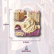 【Shipment within 24 hours】3D Lion Statue Refrigerator Magnet Lyon France Souvenir Travel Gift Home D