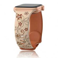 Floral Carved Watch Band, Compatible With Apple Watch Band 41Mm 40Mm 44Mm 45Mm 42Mm 38Mm 49Mm 46Mm, 