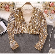 Women's crop Blazer with full sequins