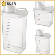 SUER Washing Powder Dispenser, with Lids Plastic Detergent Dispenser, Multi-Purpose Airtight Transparent Laundry Detergent Storage Box Laundry Room Accessories