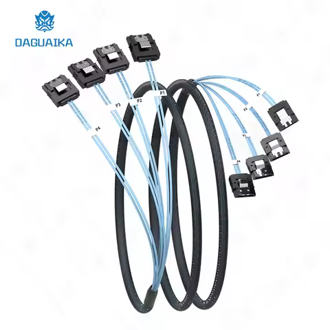 SATA-III Cable 6Pcs/Set-SATA Cable 90-Degree Right-Angle SAS/SATA-6Gbps Cable Replacement for Server