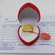 HeyKyo - Cincin Wanita Dewasa Emas Muda 3.0 Gram Model Bulat 6 Rangkai  Anti Luntur dan karat Perhia